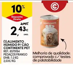 Continente alimento humido p/ cão continente pet promoção