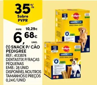 Continente Snack p/ cão pedigree dentastix p/ raças pequenas promoção