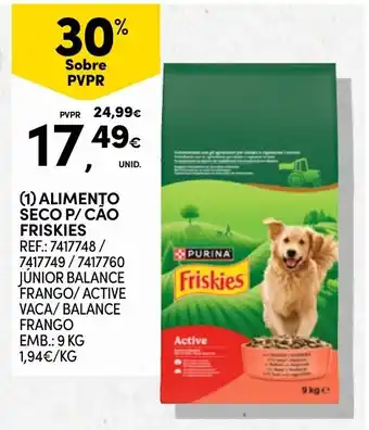 Continente alimento seco p/ cão friskies promoção