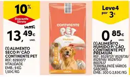 Continente Alimento seco p/ cão continente pet vitalidade promoção