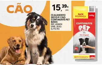 Continente Alimento seco p/ cão continente pet basic promoção