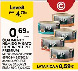 Continente Alimento Humido P/ Gato Continente Pet Premium promoção