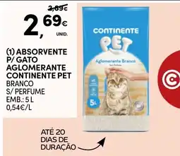 Continente Absorvente p/ gato aglomerante continente pet branco promoção
