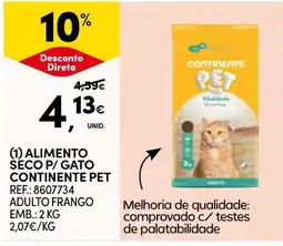Continente Alimento seco p/ gato continente pet promoção