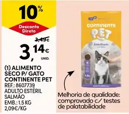 Continente Alimento seco p/ gato continente pet promoção