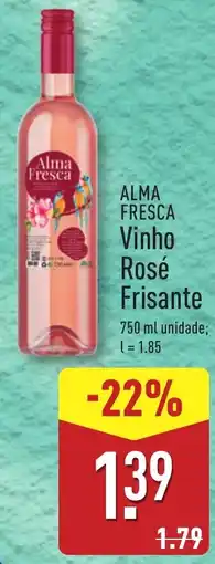 ALDI Alma Fresca Vinho Rosé Frisante promoção
