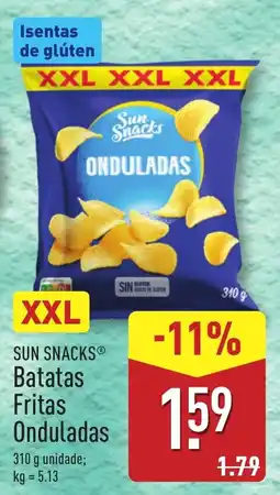 ALDI Sun Snacks Batatas Fritas Onduladas promoção