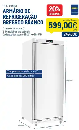 Makro armário de refrigeração gre6600 branco promoção