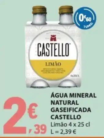 E.Leclerc Água mineral natural gaseificada castello limão promoção
