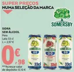 E.Leclerc Somersby sidra sem álcool pera promoção