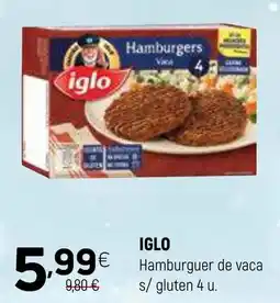 Coviran iglo hamburguer de vaca s/ gluten 4 u. promoção