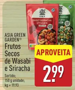 ALDI Asia green garden frutos secos de wasabi e sriracha promoção