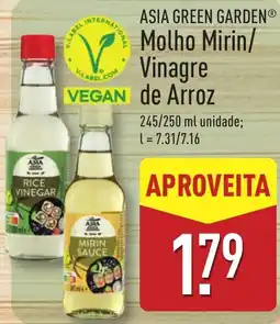ALDI asia green garden molho mirin/ vinagre de arroz promoção