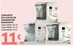 E.Leclerc Conjunto de 4 copos de gin/martini/margarita royal promoção