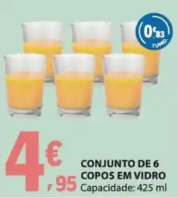 E.Leclerc Conjunto de 6 copos em vidro promoção