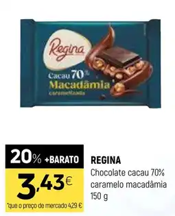 Coviran regina chocolate cacao 70% caramelo macadamia promoção