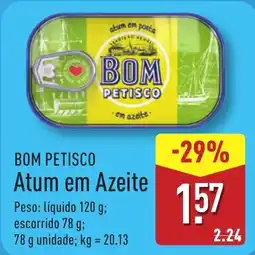 ALDI Bom Petisco Atum em Azeite promoção