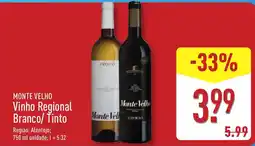 ALDI Monte Velho Vinho Regional Branco/ Tinto promoção