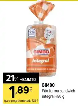 Coviran Bimbo pão forma sandwich integral promoção