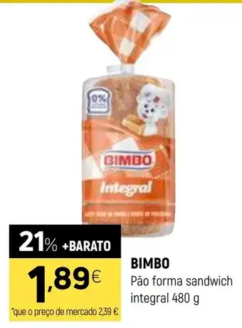 Coviran Bimbo pão forma sandwich integral promoção