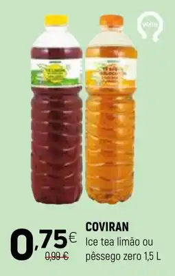 Coviran coviran ice tea limão ou pêssego zero 1,5 l promoção