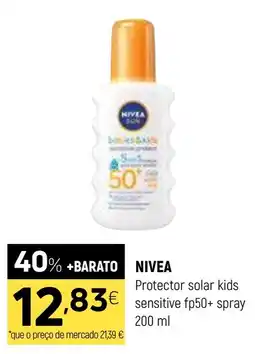 Coviran nivea protector solar kids sensitive fp50+ spray promoção