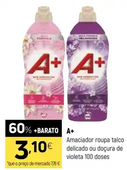 Coviran A+ amaciador roupa talco delicado ou doçura de violeta promoção