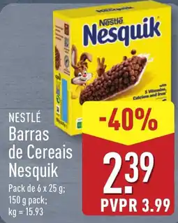 ALDI Nestlé Barras de Cereais Nesquik promoção