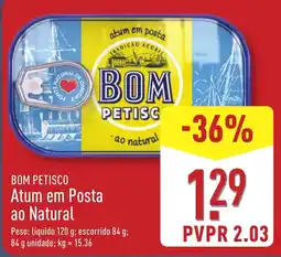 ALDI Bom Petisco Atum em Posta ao Natural promoção