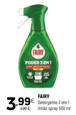 Coviran Fairy detergente 3 em 1 limão spray promoção