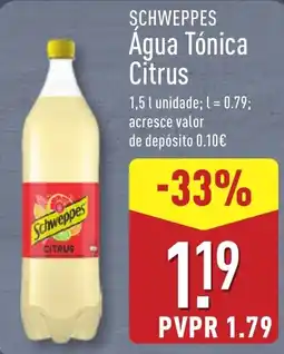 ALDI Schweppes Água Tónica Citrus promoção