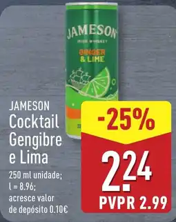 ALDI Jameson cocktail gengibre e lima promoção