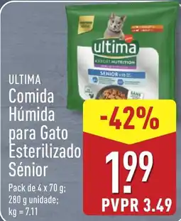 ALDI ultima comida húmida para gato esterilizado sénior promoção