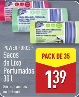 ALDI power force sacos de lixo perfumados promoção