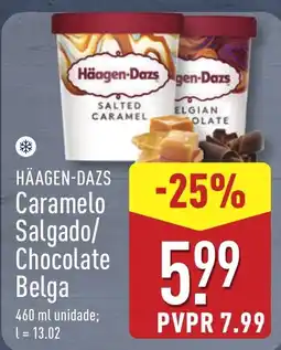 ALDI Häagen-Dazs Caramelo Salgado/Chocolate Belga promoção