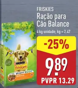 ALDI Friskies ração para cão balance promoção