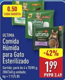 ALDI ultima comida húmida para gato esterilizado promoção