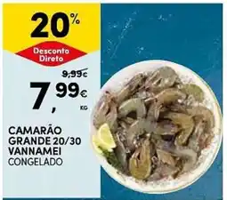 Continente Camarão grande 20/30 vannamei congelado promoção
