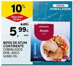 Continente Bifes de atum continente congelados promoção