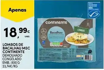 Continente lombos de bacalhau msc continente promoção