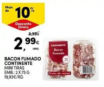 Continente Bacon fumado continente promoção