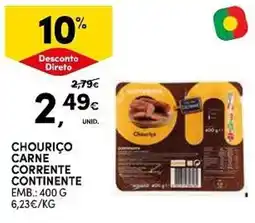 Continente Chouriço carne corrente continente promoção