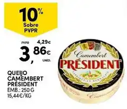 Continente Queijo camembert président promoção