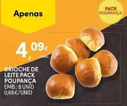 Continente Brioche de leite pack poupança promoção