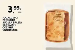 Continente Focaccia c/ presunto rúcula e pasta de tomate cozinha continente promoção