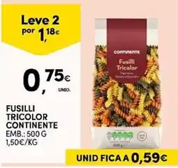 Continente Fusilli tricolor continente promoção