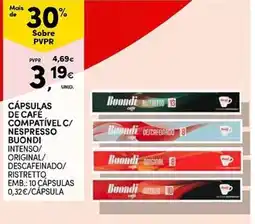 Continente Cápsulas de café compatível c/ nespresso buondi promoção