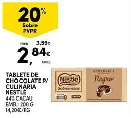 Continente Tablete de chocolate p/ culinaria nestlé promoção