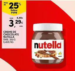 Continente Creme de chocolate nutella promoção