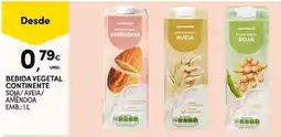 Continente Bebida vegetal continente soja/aveia/amêndoa promoção